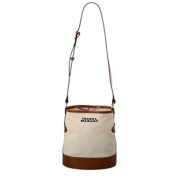 Isabel Marant Canvas & Leather Shoulder Bag, Beige - Picture 1 of 4